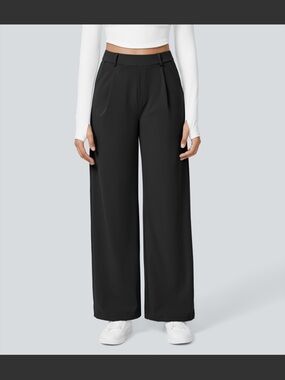 HALARA Black Wide-Leg High-Rise Pants